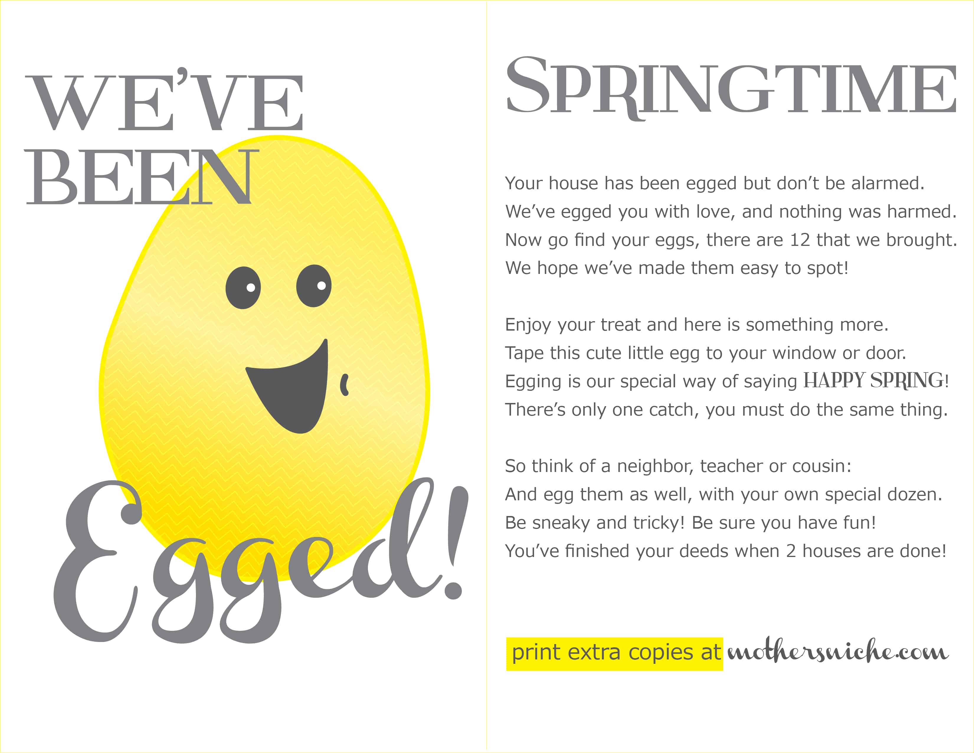 Easter Printout: “We’ve Been Egged!”