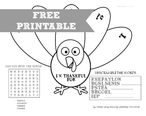 Thanksgiving Placemat Printable For Kids + Thanksgiving Dinner Traditions