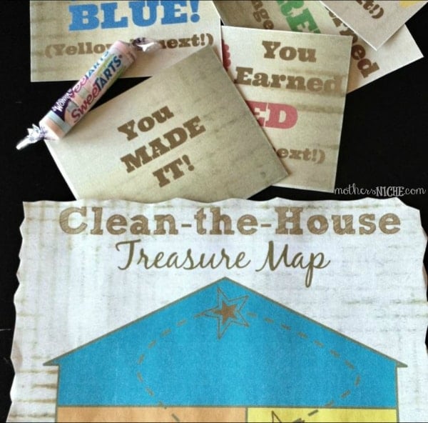 Clean-the-House Treasure Map. So fun for motivating hard work