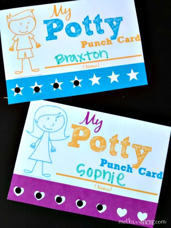 potty punch card. So fun for motivating potty training success