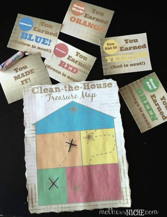 Clean-the-House Treasure Map. Such a fun way to make house work FUN!