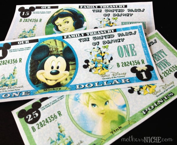 Let your kids earn "Disney Dollars" in prep for your trip