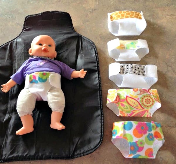 Easy Baby Doll Diapers Tutorial