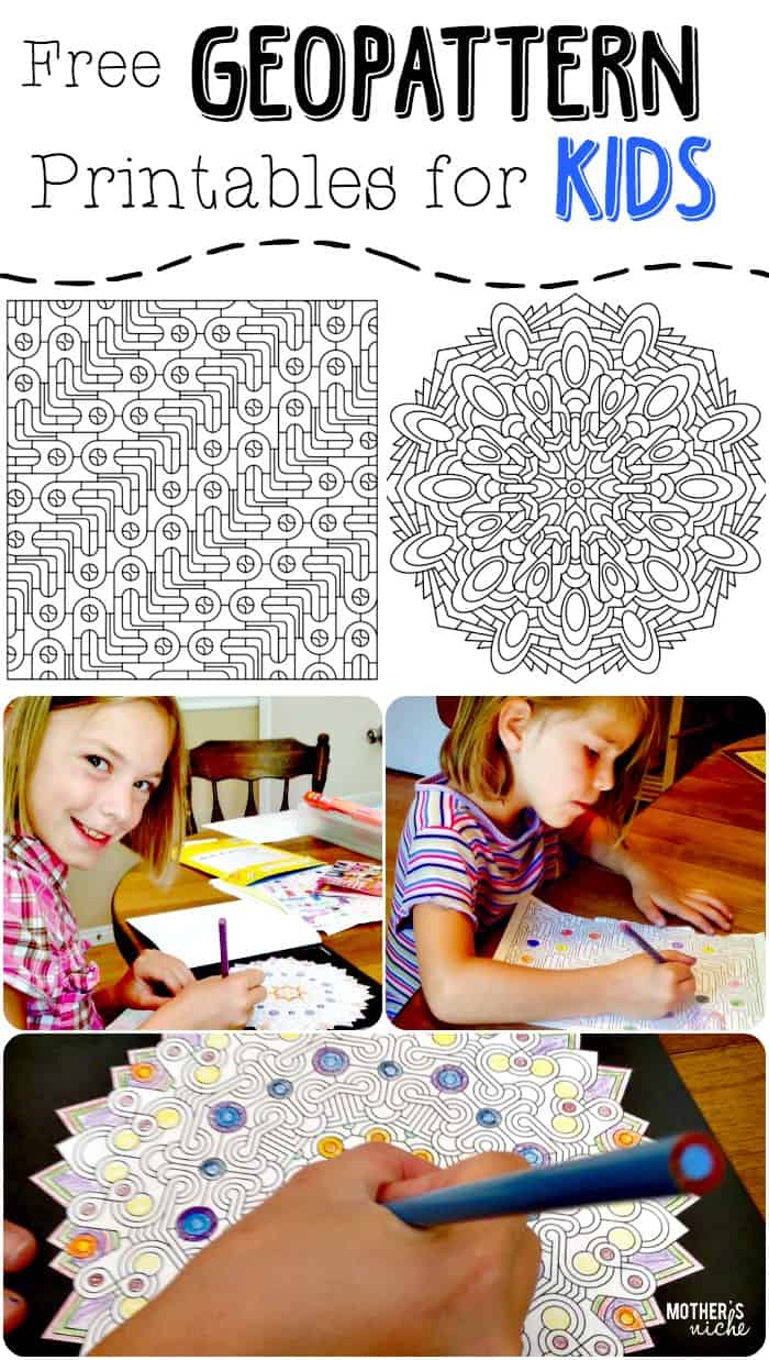 GEOPATTERN Coloring Printable for Kids + Coloring Giveaway