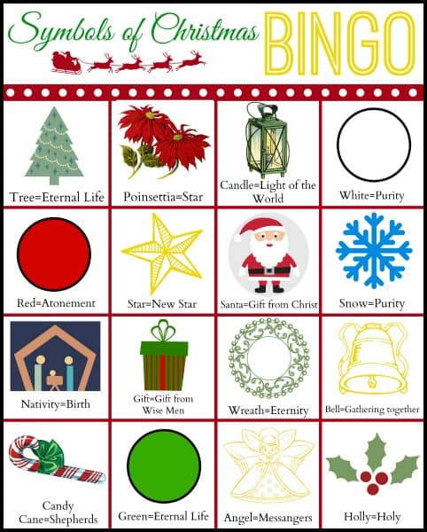 Symbols of Christmas BINGO: A Christmas Lights tradition