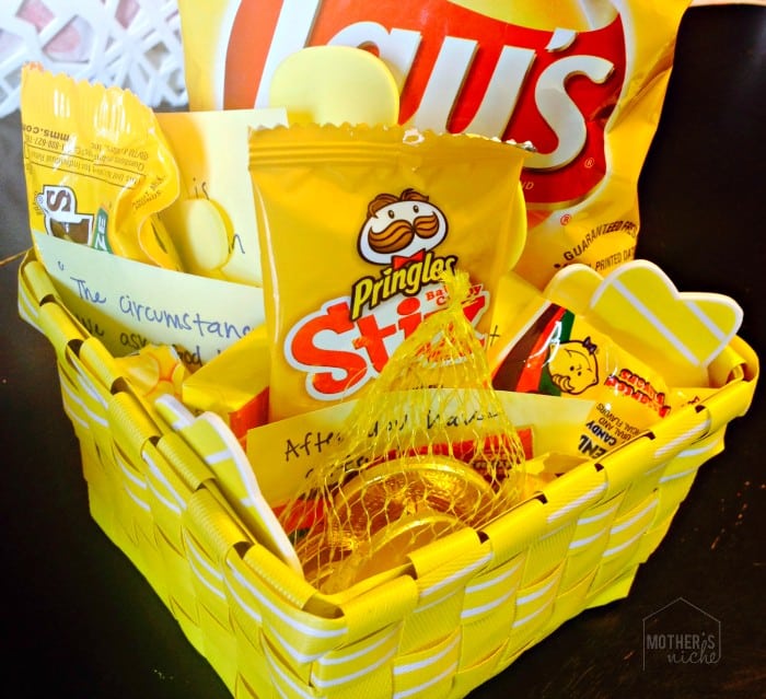 Sunshine Baskets with inspirational quotes to brighten someone's day