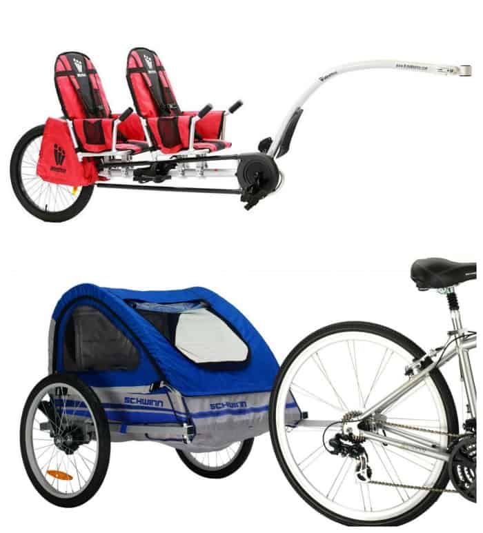 Different Bike Trailers and options for riding bikes with kids