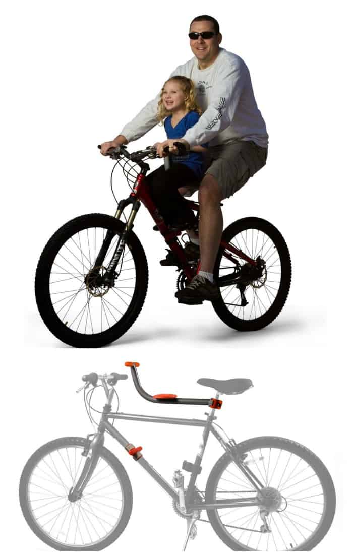 Tyke Todder bike mount that allows your child to ride with you on your bike