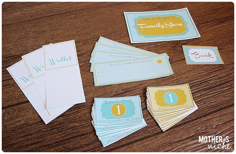 Free Printables for creating a family store! Great way to motivate good behavior/chores