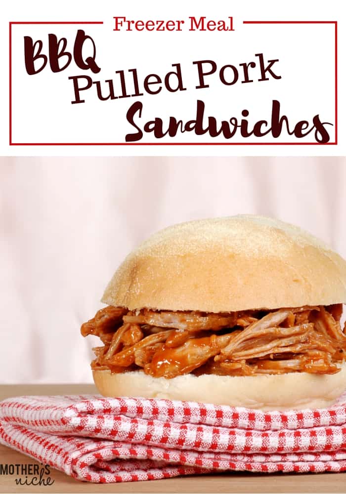 Freezer Meal Recipe for BBQ Pulled Pork Sandwiches