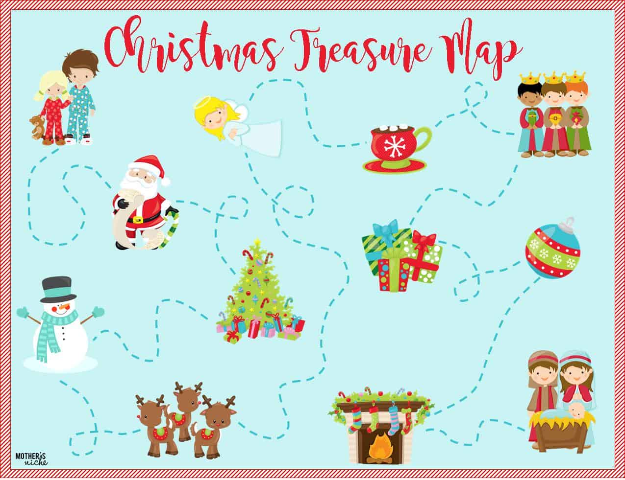 Christmas Treasure Map Free Printable Map And Clues