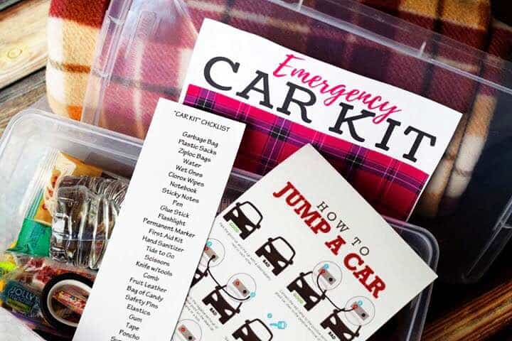 Emergency Car Kit Instructions and Printables