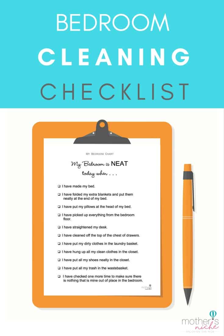 BEDROOM CLEANING Checklist printable