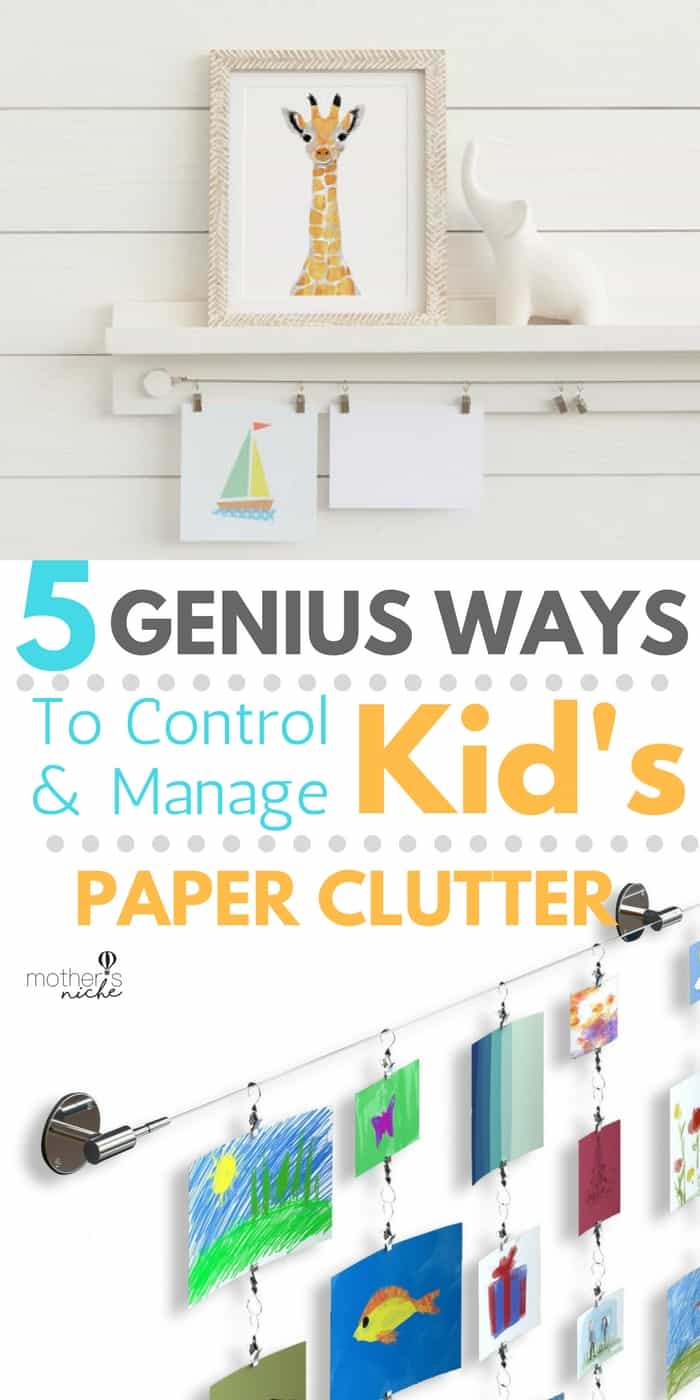 A genius system for managing paper clutter + 5 Awesome ideas for Kids Art Display