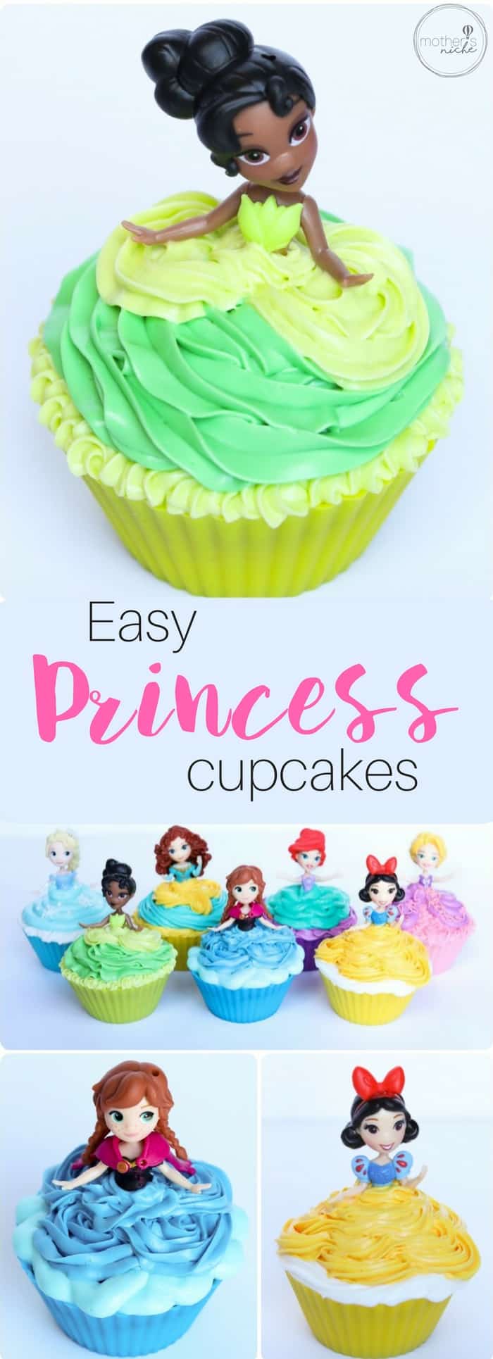 Easy Princess Cupcakes and princess party ideas
