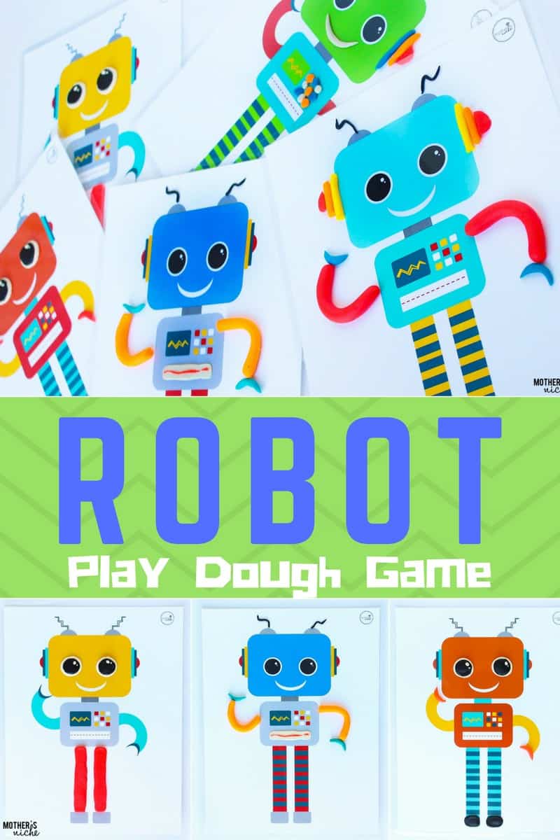 ROBOT Play Dough Game Printables- These are the cutest little guys!